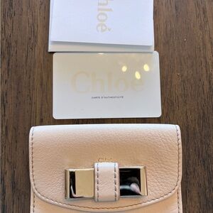 Chloé Cream light blush pink card case